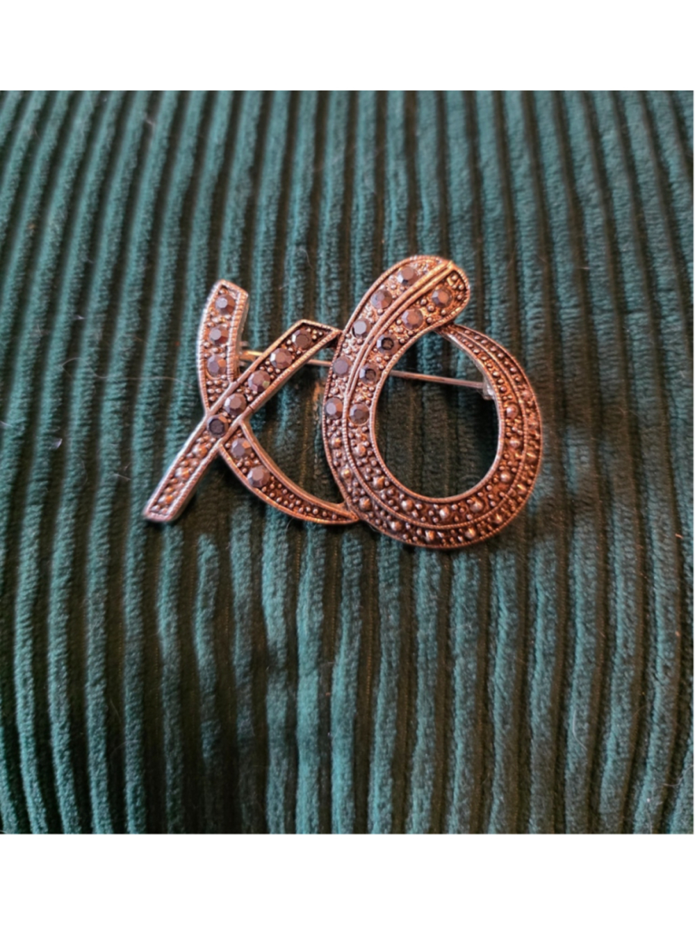 Vintage Marcasite XO Hugs Kisses Statement Brooch Pin